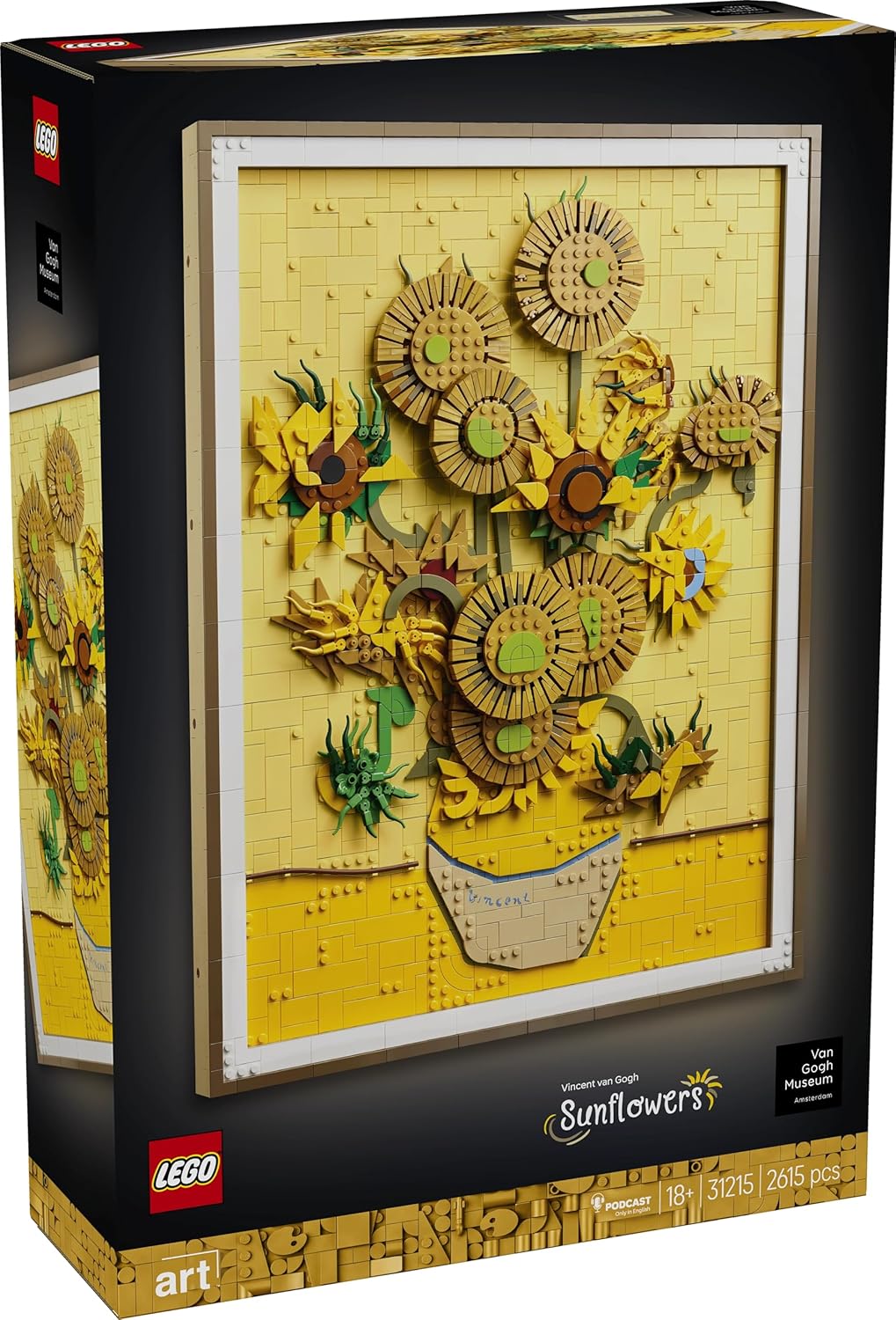 LEGO 31215 Art Vincent van Gogh Sunflowers Building Set (2,615 Pieces) | 3D Wall Art Décor for Adults & Art Lovers