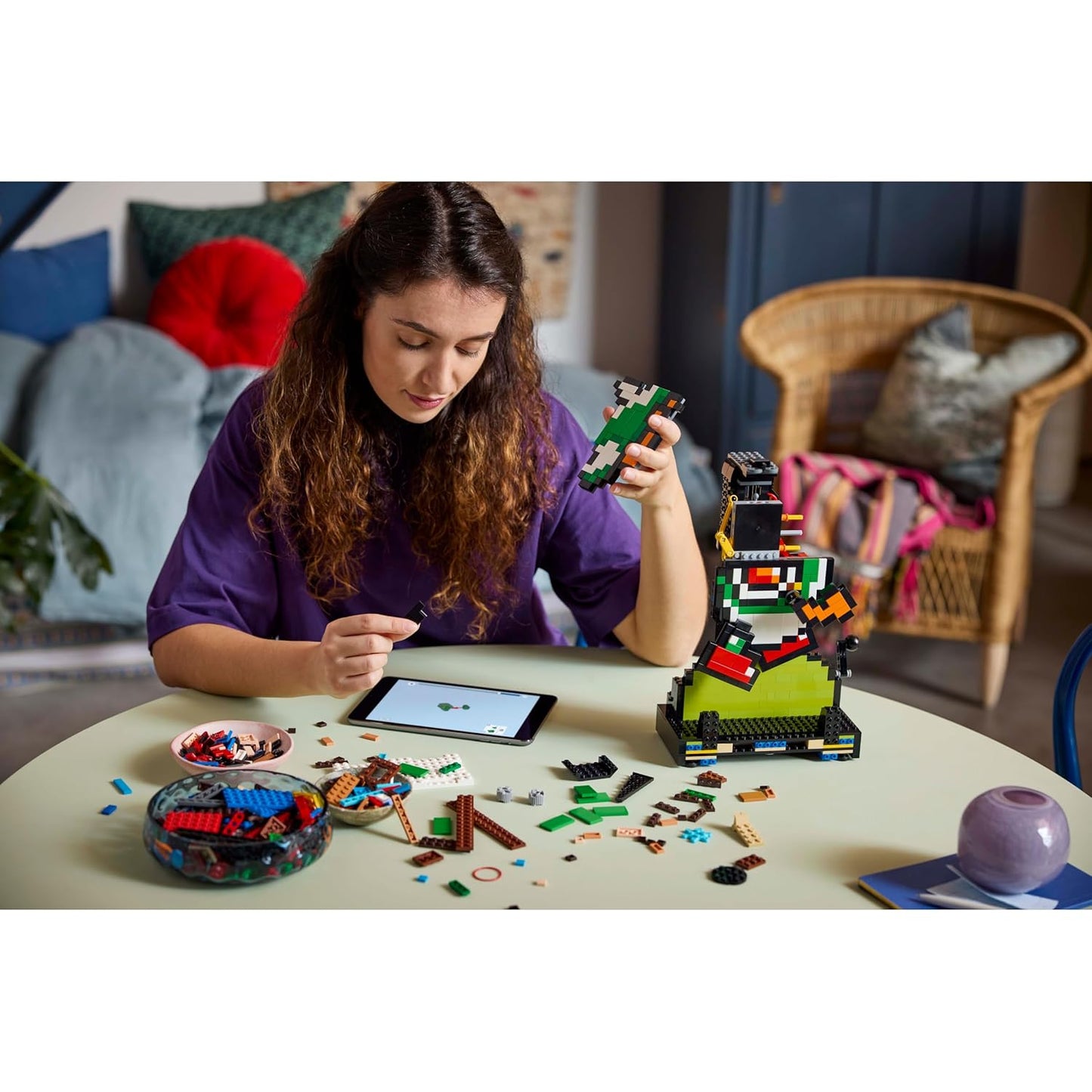 LEGO Super Mario World: Mario and Yoshi Adult Modeling Kit, Pixelated Characters with Mobile Functions, Nintendo Collectible Gadgets, Gift Idea for Men, Women, Him or Her 71438