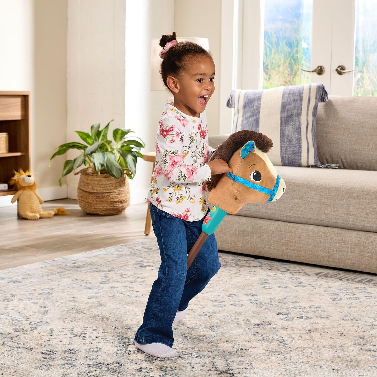 VTech Gallop & Giggle Horse Stick Pony with Motion Sensor | Interactive Musical Hobby Horse with Lights, Sounds & Learning Modes | Plush Riding Horse Toy for Kids