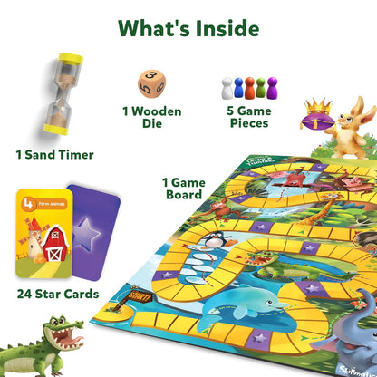 Skillmatics Board Game - Leaps & Tumbles, Classic Game with a Twist for Kids, Preschoolers, Toddlers, Gifts for Girls & Boys Ages 3, 4, 5, 6, 7