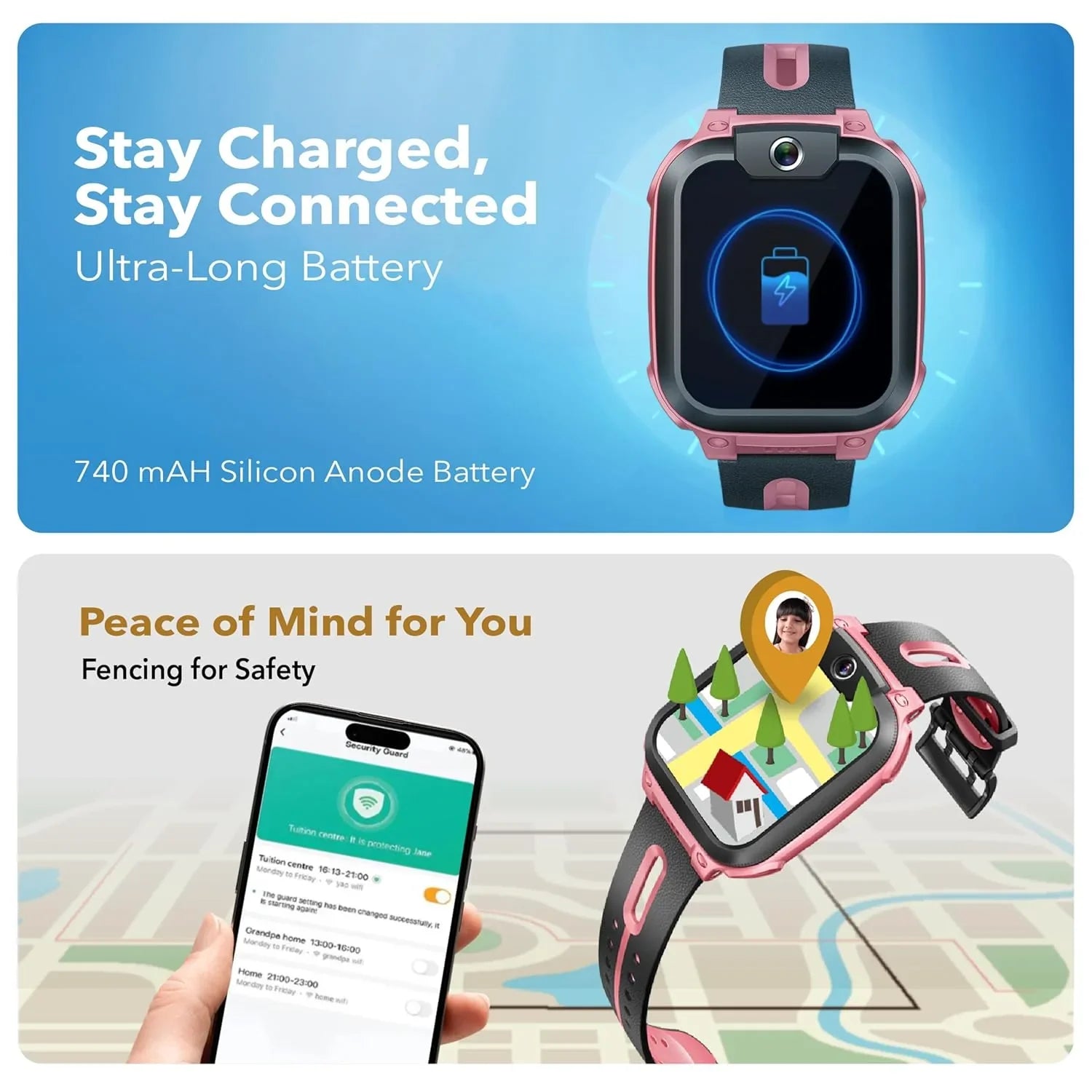 IMOO Kids Phone Watch Z1 – Kids Smart Watch with GPS Tracker, 4G Video & Voice Calls, Advanced Parental Controls, Durable Quality with IPX8 Water Resistance, SOS, for Kids (Grapefruit Red) - Jaiman Toys