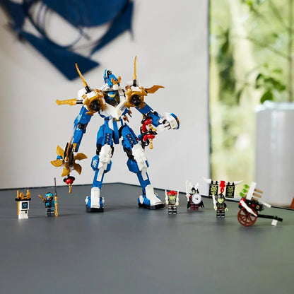 LEGO NINJAGO 71785 Jay’s Titan Mech, Large Action Figure Set, Battle Toy for Kids, Boys and Girls with 5 Minifigures & Stud-Shooting Crossbow