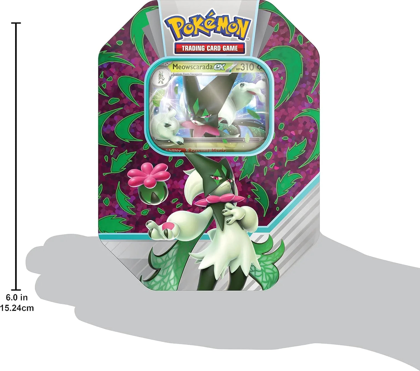 Original Pokémon TCG Paldea Partners Tin – Meowscarada EX | Premium Pokémon Card Collectible Tin for Kids & Fans