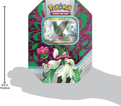 Original Pokémon TCG Paldea Partners Tin – Meowscarada EX | Premium Pokémon Card Collectible Tin for Kids & Fans