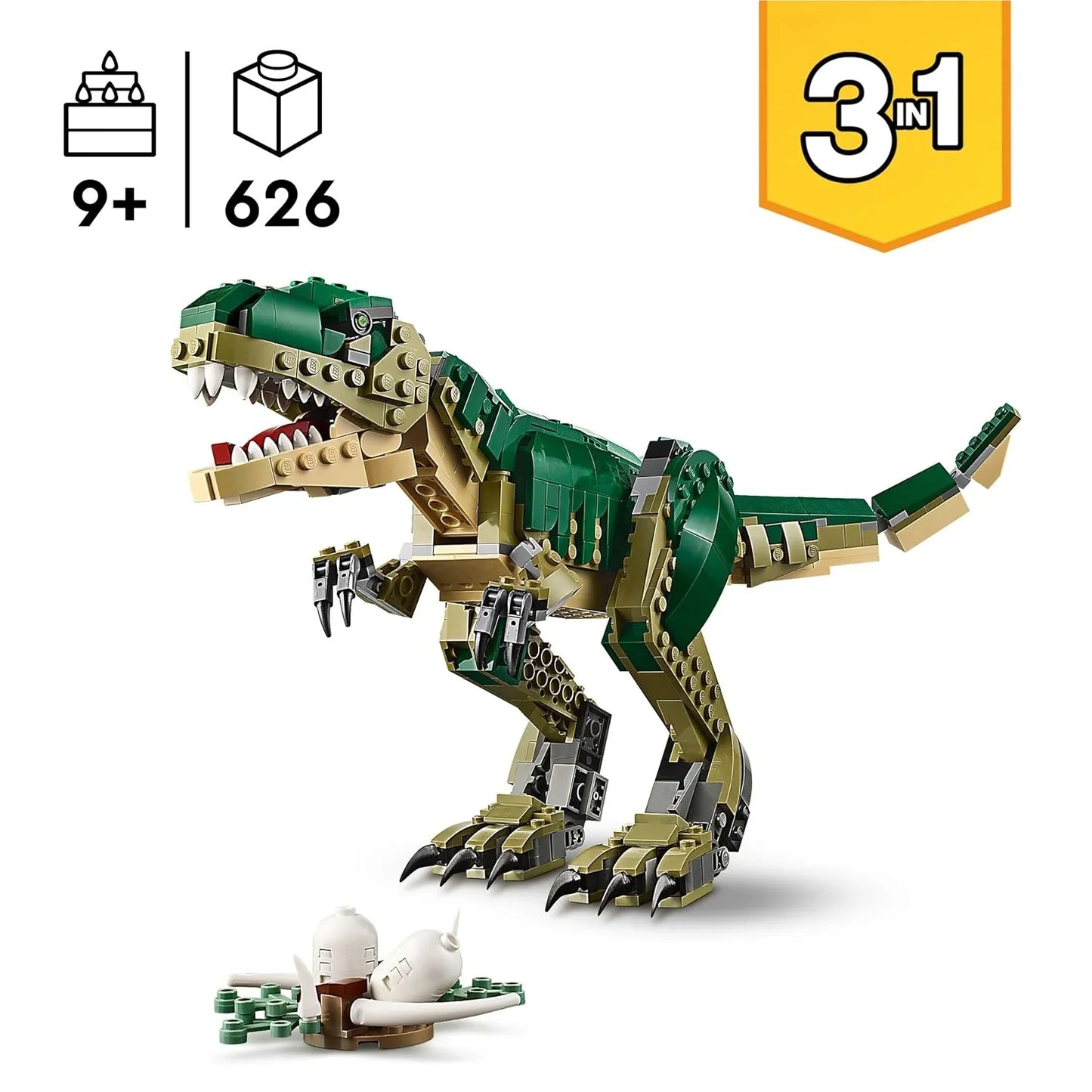 LEGO Creator 3in1 T. rex, Dinosaur Toy for Kids 31151 Building Blocks Toys for 9+ Gift for Boys and Girls