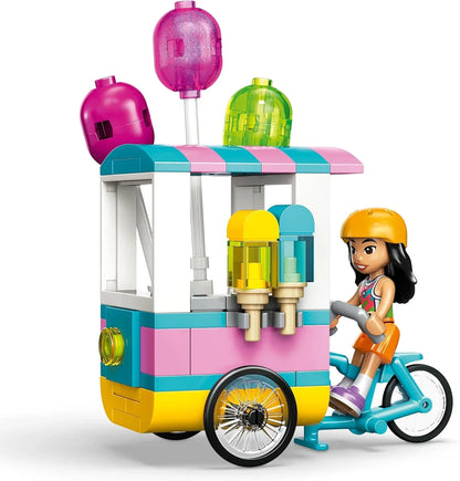LEGO Friends 42692 Ice Cream & Balloon Stand - Toy Shop w/a Bike, 2 Mini Dolls, Play Food Accessories & Ice Pop Mascot - Birthday Gift for 6+ Year Old Girls