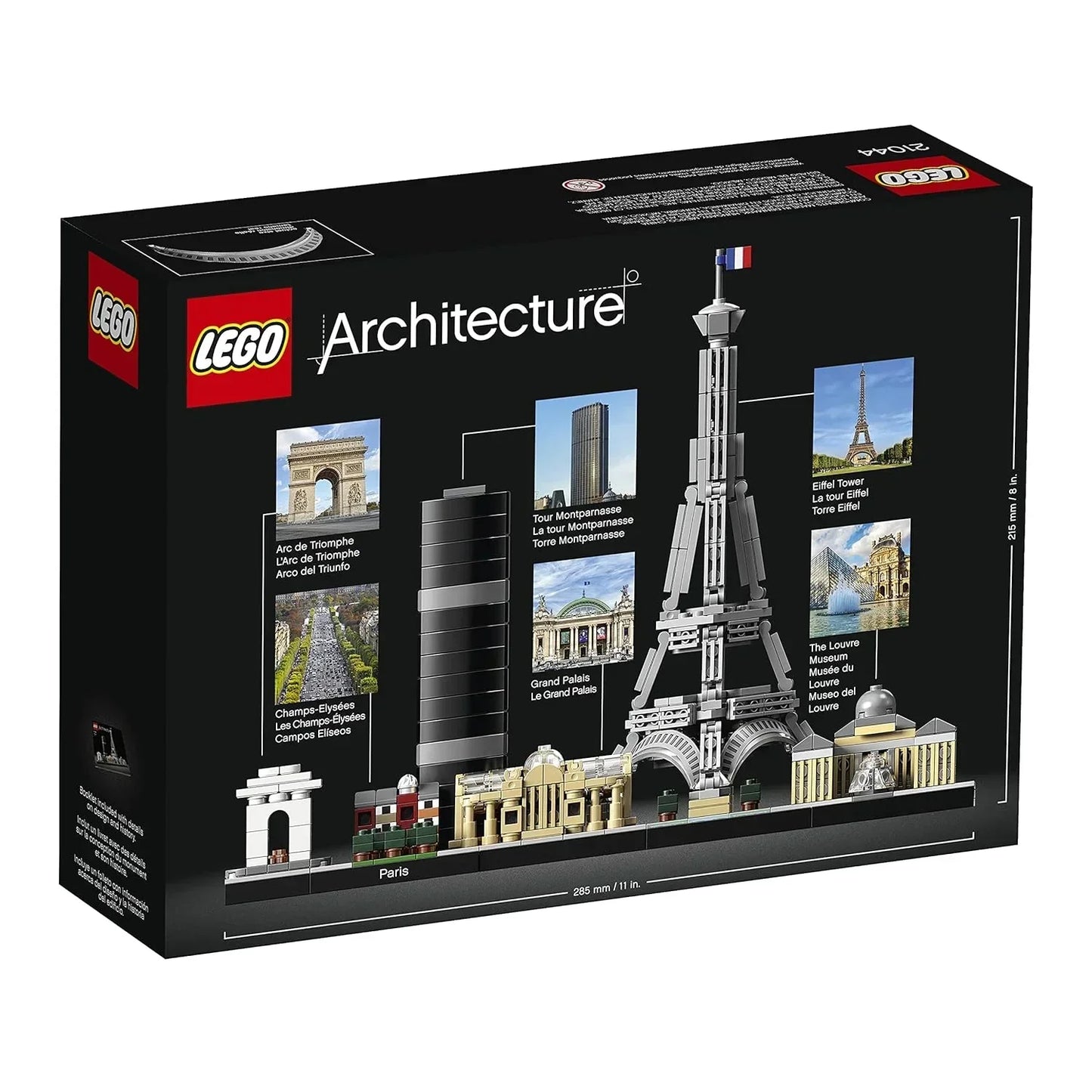 LEGO Architecture 21044 Paris Skyline, Collectible Model Building Kit with Eiffel Tower and The Louvre