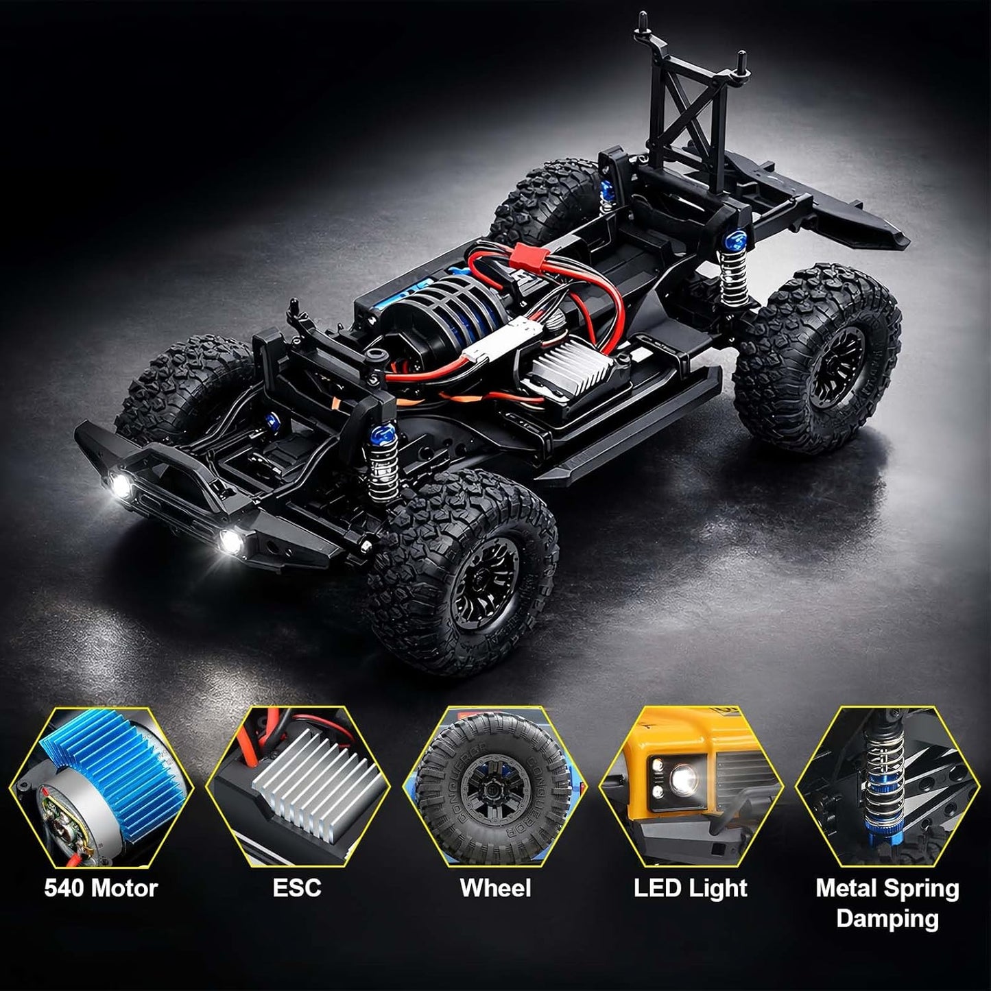 HB Toys Climbing Beast RC-11 1:10 Scale 4x4 Off-Road Remote Control Monster Truck | Blue Edition