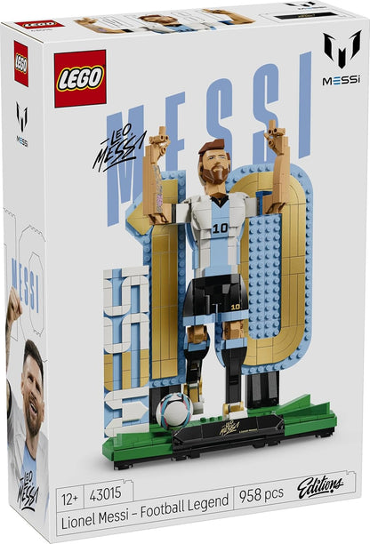 LEGO 43015 Editions Lionel Messi – Soccer Legend Building Set | Football Collectible Display Model for Kids & Fans
