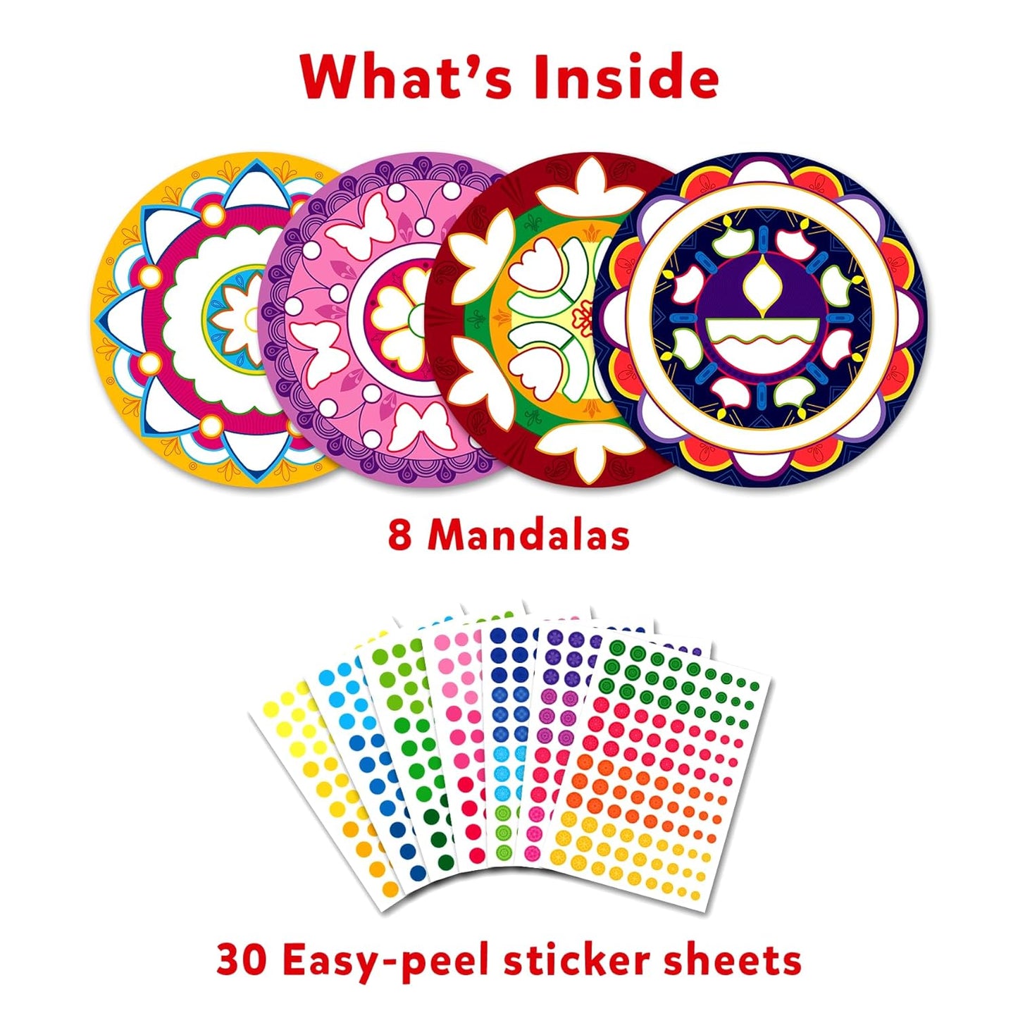 Skillmatics Art Activity - Dot It Mandala Art, No Mess Sticker Art for Kids, Craft Kits, DIY Activity, Scrapbooking, Gifts for Girls & Boys Ages 3, 4, 5, 6, 7, Paper, Multicolor