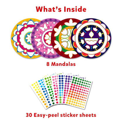 Skillmatics Art Activity - Dot It Mandala Art, No Mess Sticker Art for Kids, Craft Kits, DIY Activity, Scrapbooking, Gifts for Girls & Boys Ages 3, 4, 5, 6, 7, Paper, Multicolor