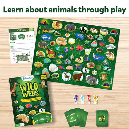 Skillmatics Board Game - Wild Webs, Animal Learning Game, Gifts, Family Friendly Games for Ages 6 and Up,for kids