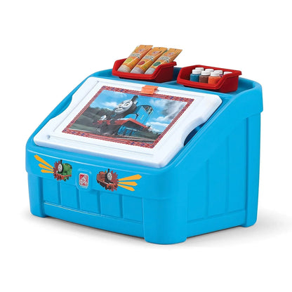 Step2 Thomas The Tank Engine 2-in-1 Toy Box with Art Lid – Kids’ Storage & Activity Station - Jaiman Toys