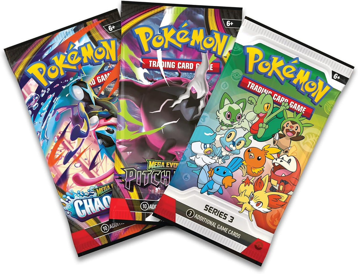 Pokémon TCG First Partner Illustration Collection Series 3 – 2 Booster Packs, 3 Promo Cards & Sticker Sheet