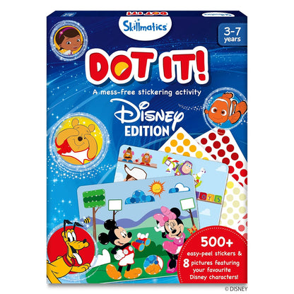 Skillmatics Paper Art Activity- Dot It Disney Edition, No Mess Sticker Art for Kids, Craft Kits, DIY Activity, Gifts for Girls & Boys Ages 3, 4, 5, 6, 7, Travel Toys for Toddlers, Multicolour