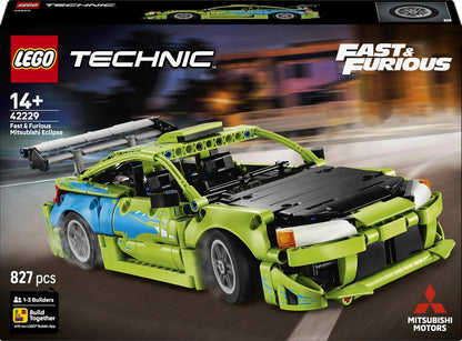 Lego 42229 Technic, Fast and Furious Mitsubishi Eclipse Car, Toy, Birthday, Present, Blocks, Boys, Girls, 14, 15, 16, Middle School, Vehicle, Mini Car