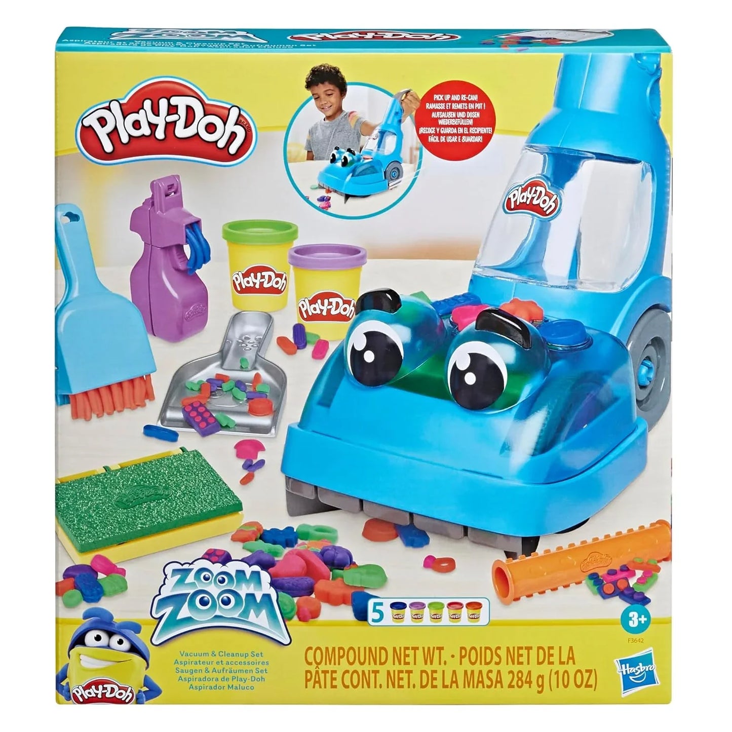 Play-Doh Vacuum Cleaner Playset – Includes Accessories & 5 Pots of Colorful Modeling Dough - Jaiman Toys