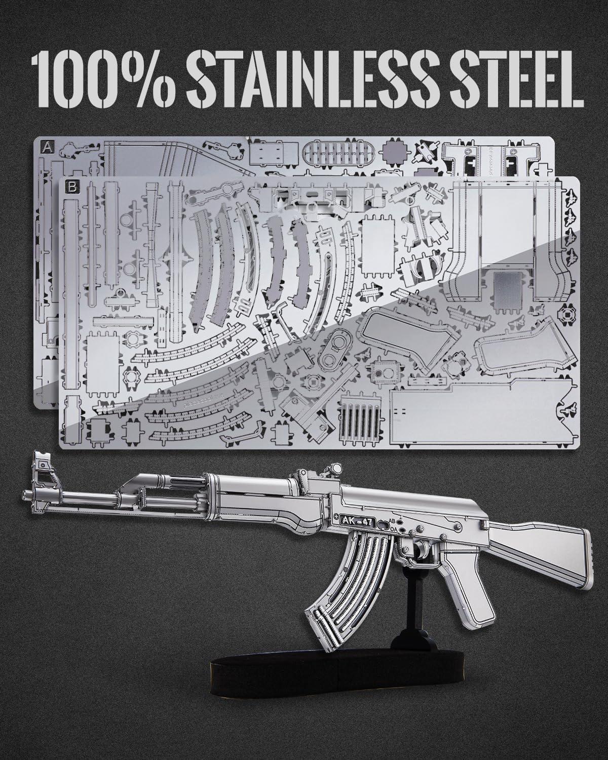 Piececool 3D Metal Puzzle AK-47 Assault Rifle Model – 121 Pieces