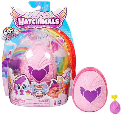 Hatchimals Playdate Pack, Game Box with 4 CollEGGtibles Figures and 2 Accessories, Toy for Girls from 5 Years