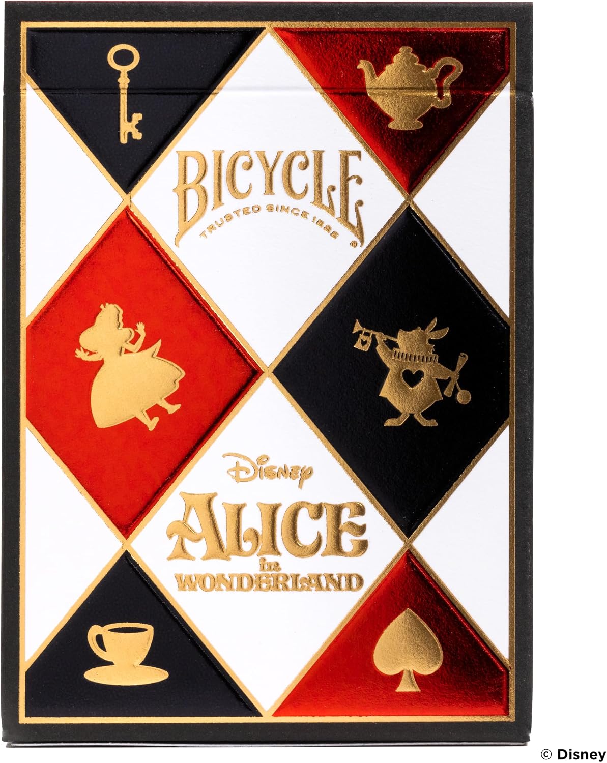 Bicycle Disney Alice in Wonderland Playing Cards – Collectible Deck with Air-Cushion Finish & Gold Foil Box