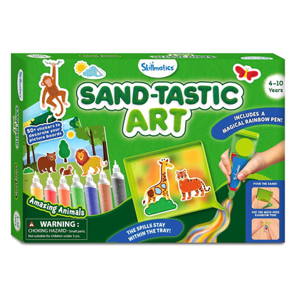 Skillmatics Art & Craft Activity - Sand-Tastic Art Animals, Sand Art for Kids, Craft Kits & Supplies, DIY Creative Activity, Gifts for Girls & Boys Ages 4, 5, 6, 7, 8, 9, 10