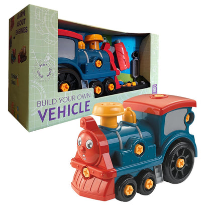 ThinkerPlace 2-in-1 Electric Detachable Train | Motorized DIY Assembly Train Set for Kids with Interchangeable Parts