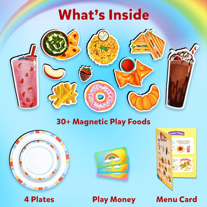 Skillmatics Pretend Play Playset - Restaurant Playset, 30+ Magnetic Food Items for Child's Play, Restaurant Toys, Back-to-School Kitchen Accessories, Gifts for Kids, Toddlers, Ages 3, 4, 5, 6, 7, 8