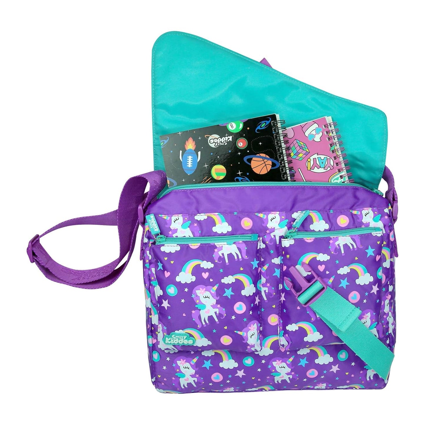 Smily Kiddos Unicorn Fancy Shoulder Bag for Kids – Purple Side Bag with Adjustable Strap
