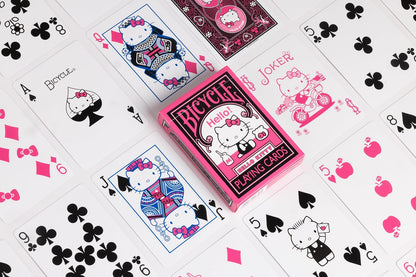 Bicycle Hello Kitty Playing Cards – Black & Pink Deck with Air-Cushion Finish