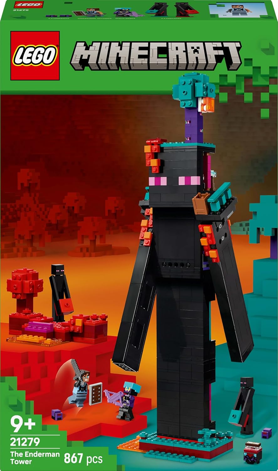LEGO Minecraft The Enderman Tower Toy for Kids, Gamer Gift 21279 Building Blocks Toys for 9+ Gift for Boys and Girls