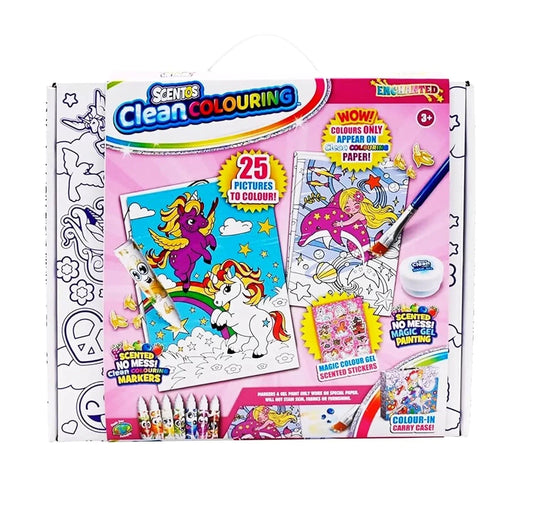 Scentos CleanColouring Markers and Gel Painting Enchanted Unicorn Set - Jaiman Toys