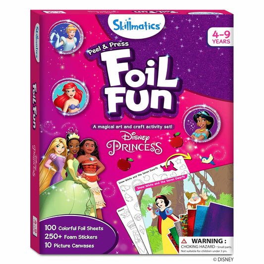 Skillmatics Paper Art & Craft Activity - Foil Fun Disney Princess, No Mess Art for Kids, Craft Kits & Supplies, DIY Creative Activity, Gifts for Girls & Boys Ages 4, 5, 6, 7, 8, 9, Multicolor