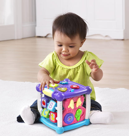 VTech Busy Learners Activity Cube – Interactive Educational Learning Toy with Lights, Sounds, Music & Motor Skill Activities for Babies 6-36 Months