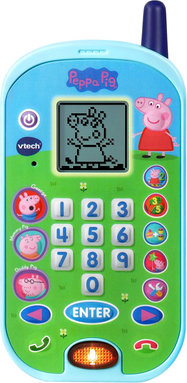 VTech Peppa Pig Let's Chat Learning Phone | Interactive Educational Toy Phone with Voice Chat, Number Learning & Pretend Play for Kids