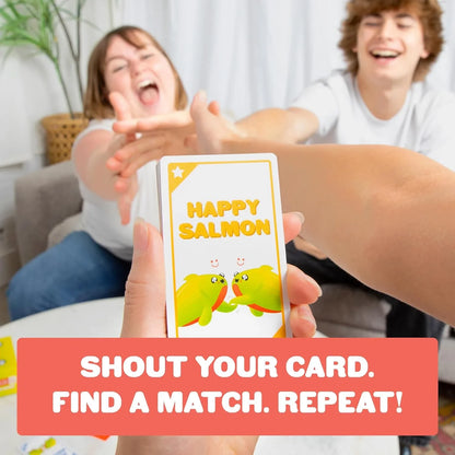 Happy Salmon Card Game by Exploding Kittens – Fast-Paced Party Game for Families & Kids - Jaiman Toys