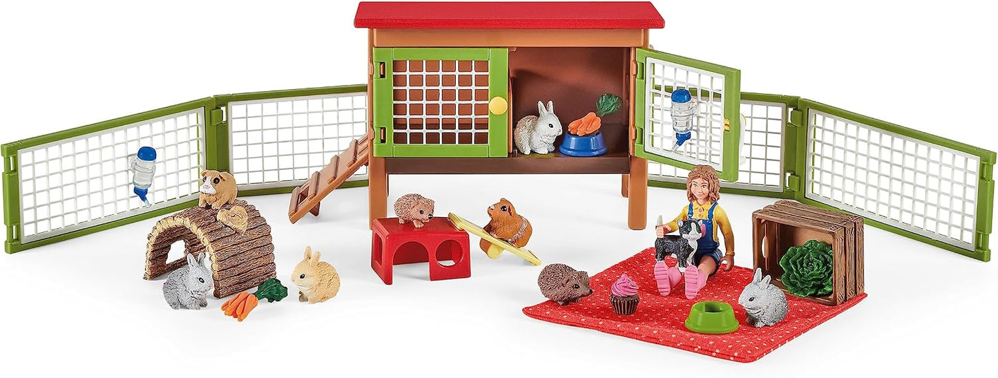 Schleich Farm World - 29Pc Picnic With Little Pets - Kids Ages 3+ | 72160 | Farm Animal Figurine, Realistic Animal Toys, Barn Toy for Kids 3+, Screen-Free Imaginative Pretend Play, Montessori Toy