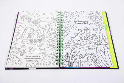 Dinosaur Scratch Art Activity Book for Kids –  Scratch Pages, Colouring Sheets, Stylus & Bonus Story