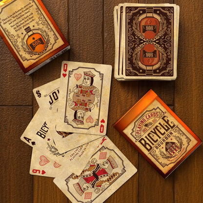 Bicycle Bourbon Playing Cards – Vintage Poker Deck with Air-Cushion Finish & Copper Foil Tuck Box