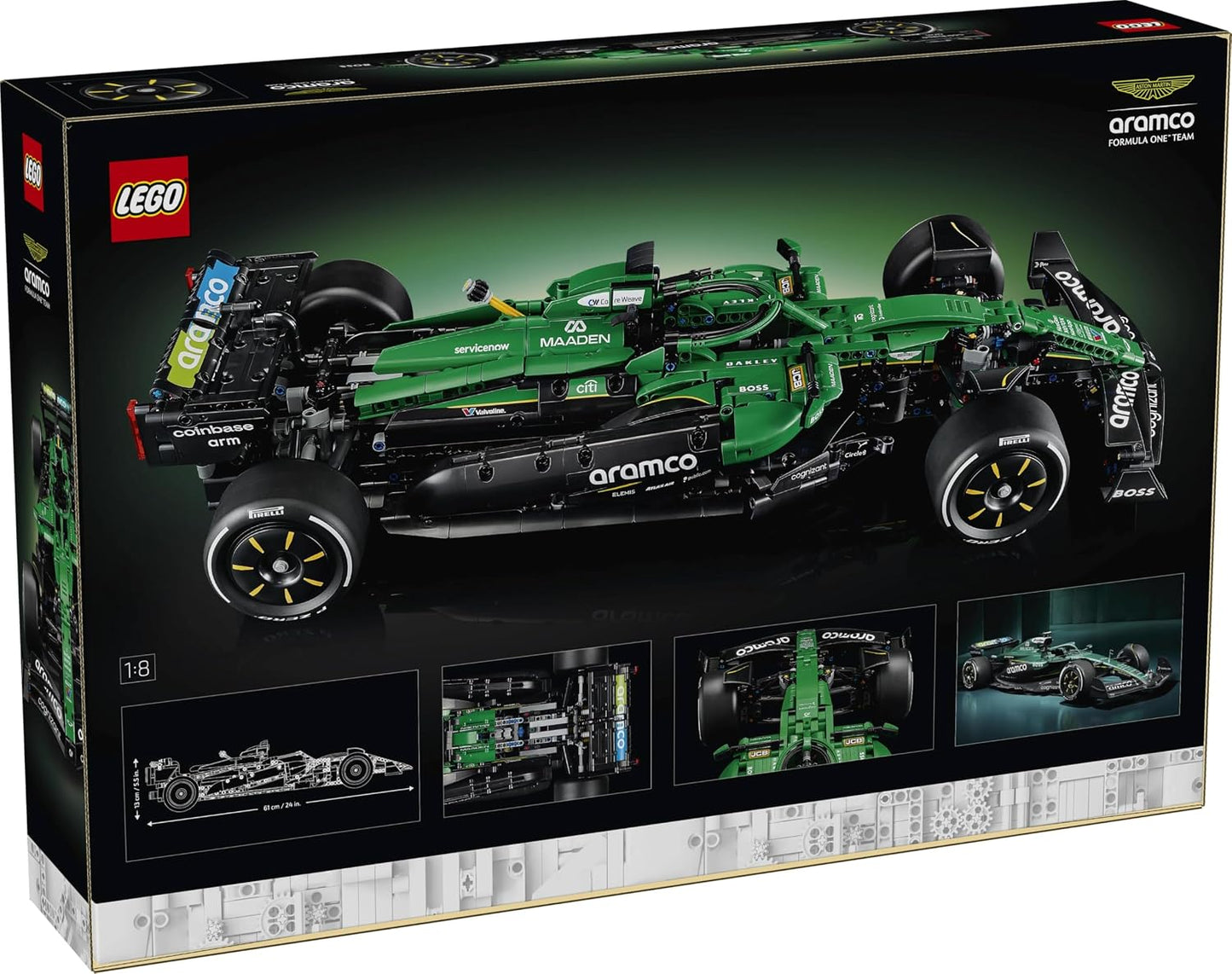 LEGO Technic 42240 Aston Martin Aramco AMR25 F1 Car 1:8 Scale Building Set for Adults, 1547 Pieces