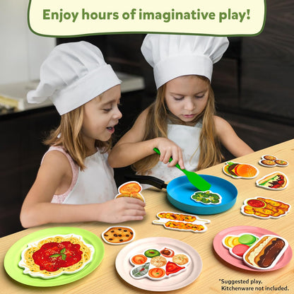 Skillmatics Pretend Play Playset - 100 Most Real Play Foods for Child's Play, Back-to-School Kitchen Accessories, Play Kitchen Toys, Gifts for Boys, Girls, Kids & Toddlers Ages 3 and up