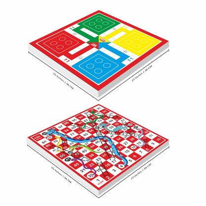 Ankit Toys 2-in-1 Ludo & Snakes & Ladders Deluxe Game – 46×46 cm Board for Kids & Adults