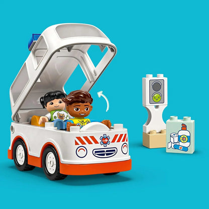 LEGO DUPLO 10447 Ambulance & Driver Set, Educational Montessori Toy for 2 Plus Year Old Toddlers, Boys & Girls, Great for Creative Play, Develops Logical Thinking, Role-Play and Fine Motor Skills