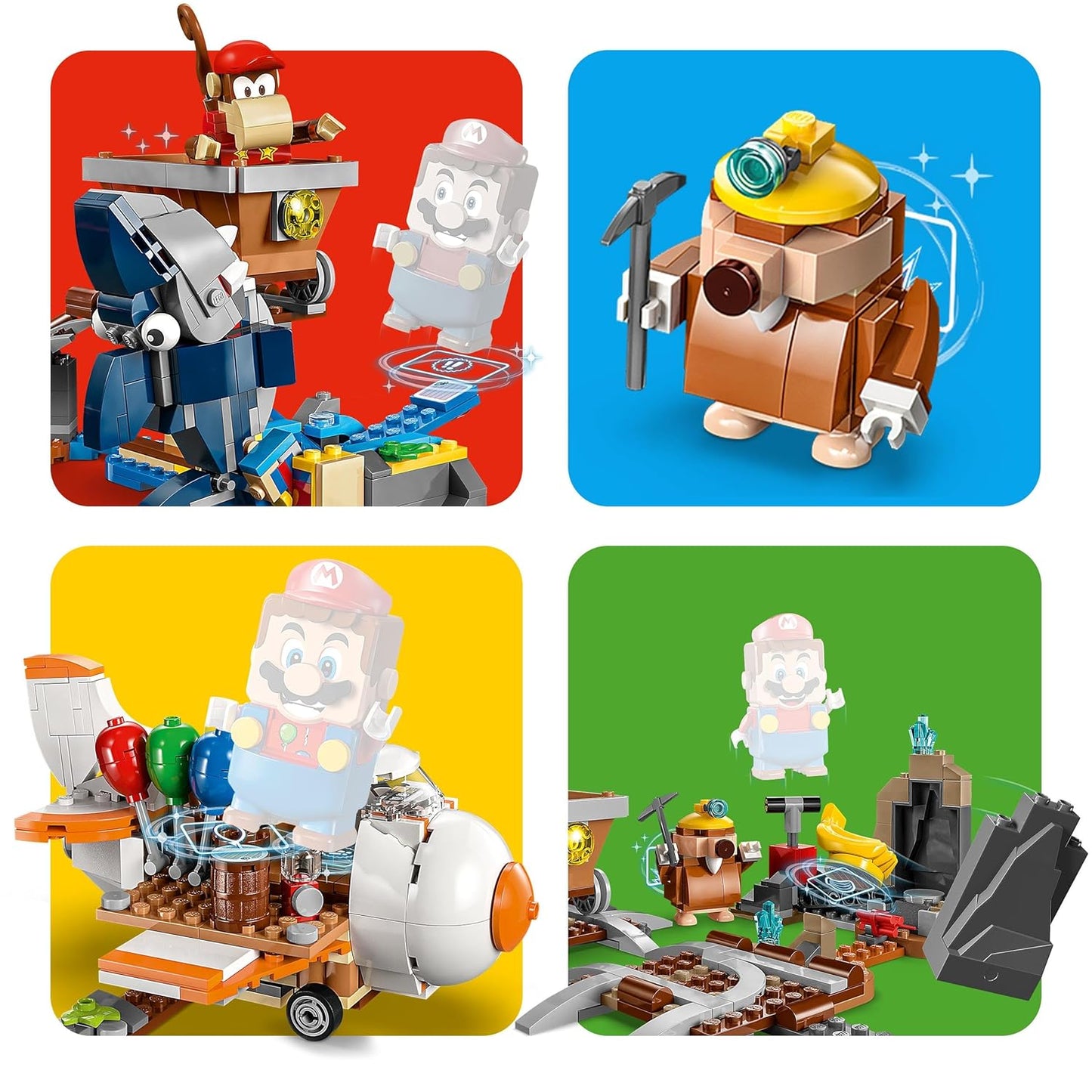 LEGO Super Mario Diddy Kong's Mine Cart Ride Expansion Set 71425, Collectible Building Toy with Brick Built Funky Kong Figure, Super Mario Gift Set for Kids Ages 8-10 to Combine with a Starter Course
