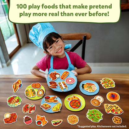 Skillmatics Pretend Play Playset - 100 Most Real Play Foods for Child's Play, Back-to-School Kitchen Accessories, Play Kitchen Toys, Gifts for Boys, Girls, Kids & Toddlers Ages 3 and up