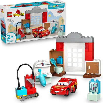 LEGO DUPLO 10456 Disney and Pixar McQueen's Visit to Doc's Garage - incl. a Race Car Toy for Toddlers, Car Wash Tools & Accessories - Gift for 2+ Year Old Boys & Girls