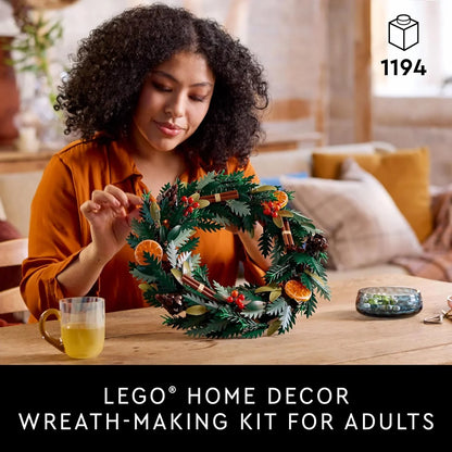 LEGO Icons 10340 Wreath  1,194-Piece Botanical Décor Building Set for Adults