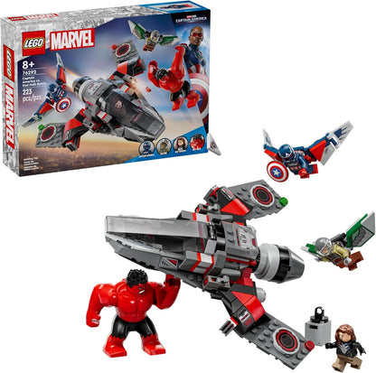 LEGO Marvel Captain America vs. Red Hulk Battle Building Set - Avengers Toy for Kids - Birthday Gift for Boys and Girls Ages 7+ - Includes Hulk Action Figure and Super Hero Minifigures - 76292