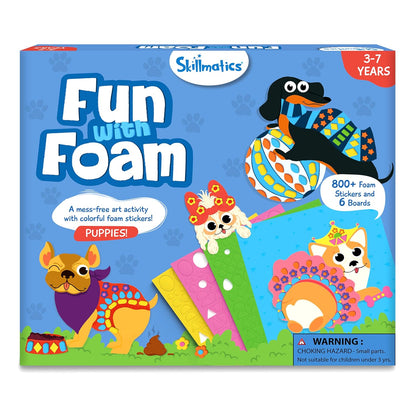 Skillmatics Art Activity - Fun With Foam Puppies, No Mess Sticker Art For Kids, Craft Kits, Diy Activity, Gifts For Boys & Girls Ages 3, 4, 5, 6, 7, Travel Toys, Multicolor