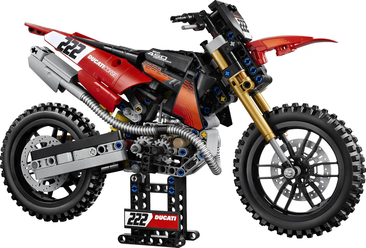 LEGO 42238 Technic Ducati Desmo450 MX Factory Motorcycle – 457-Piece Motocross Bike Building Set, Ages 10+