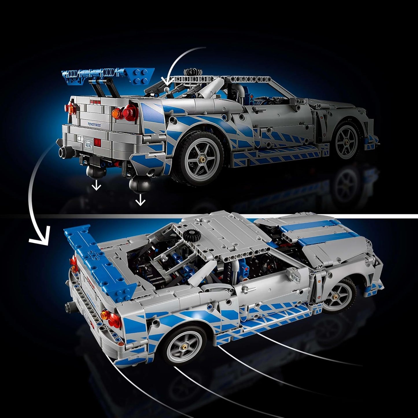 LEGO 42210 Technic 2 Fast 2 Furious Nissan Skyline GT-R (R34) Car Building Set (1410 Pieces)